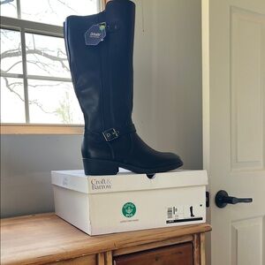 croft & barrow Black Tall Riding Boots with Buckle